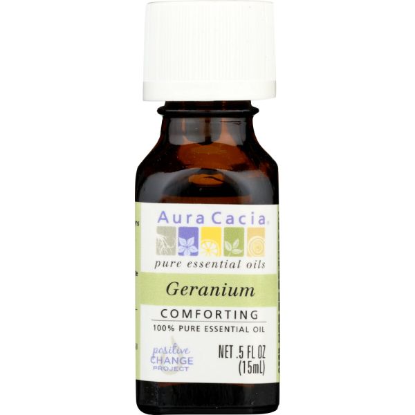 AURA CACIA: 100% Pure Essential Oil Geranium, 0.5 Oz