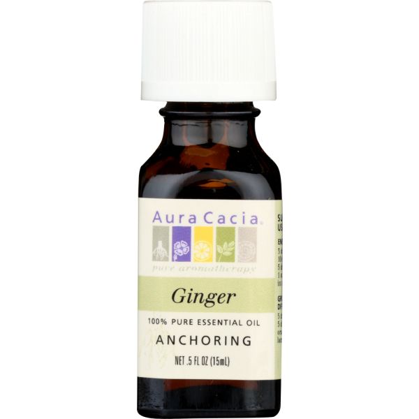 AURA CACIA: 100% Pure Essential Oil Ginger, 0.5 Oz