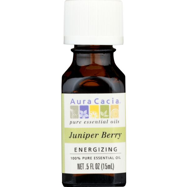 AURA CACIA: 100% Pure Essential Oil Juniper Berry, 0.5 Oz