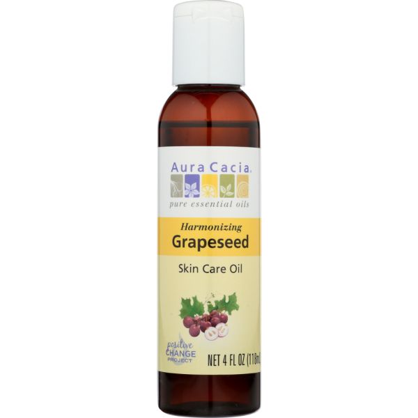 AURA CACIA: Natural Skin Care Oil Harmonizing Grapeseed, 4 Oz