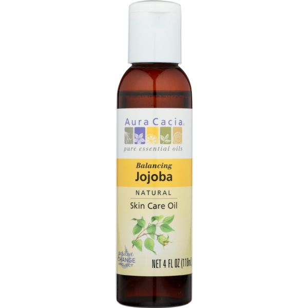 AURA CACIA: Natural Skin Care Oil Jojoba Balancing, 4 Oz