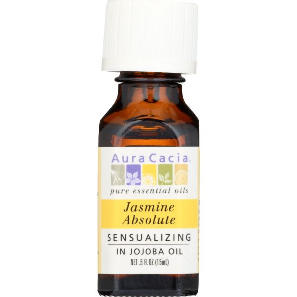 AURA CACIA: Jasmine Absolute in Jojoba Oil, 0.5 oz