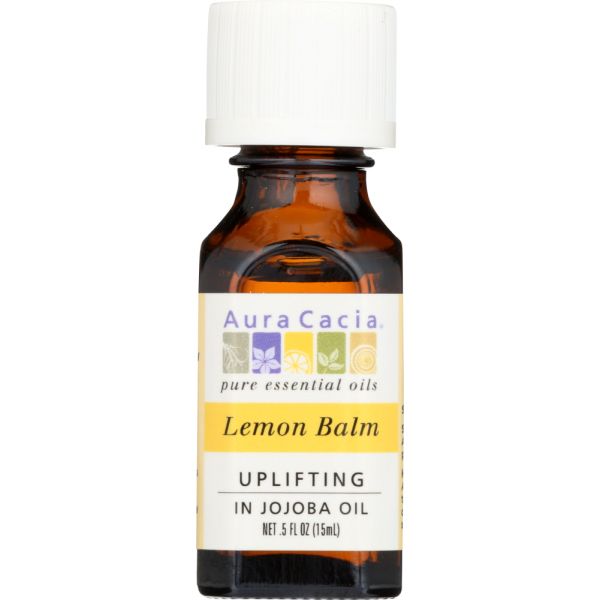 AURA CACIA: Lemon Balm in Jojoba Oil, 0.5 Oz