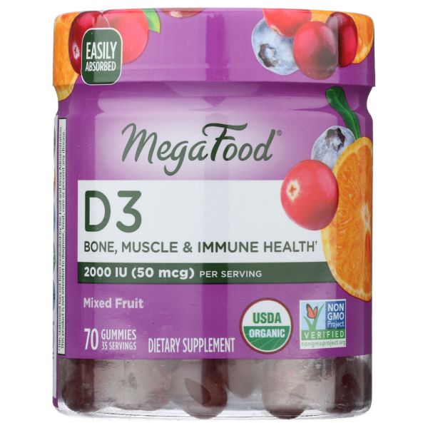 MEGAFOOD: D3 1000Iu Gummy, 70 pc