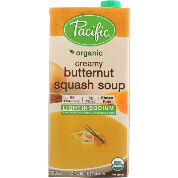 PACIFIC FOODS: Organic Creamy Butternut Squash Soup Light in Sodium, 32 oz