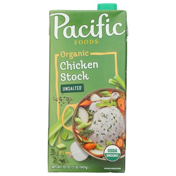 PACIFIC FOODS: Organic Unsalted Chicken Stock, 32 oz