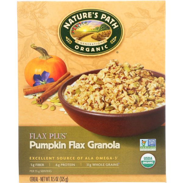 NATURE'S PATH: Organic Flax Plus Pumpkin Flax Granola Cereal, 11.5 oz