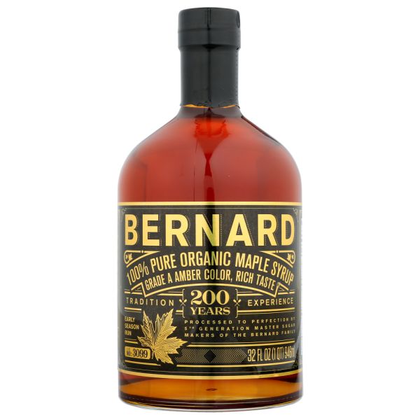 BERNARD: Pure Organic Maple Syrup, 32 fo