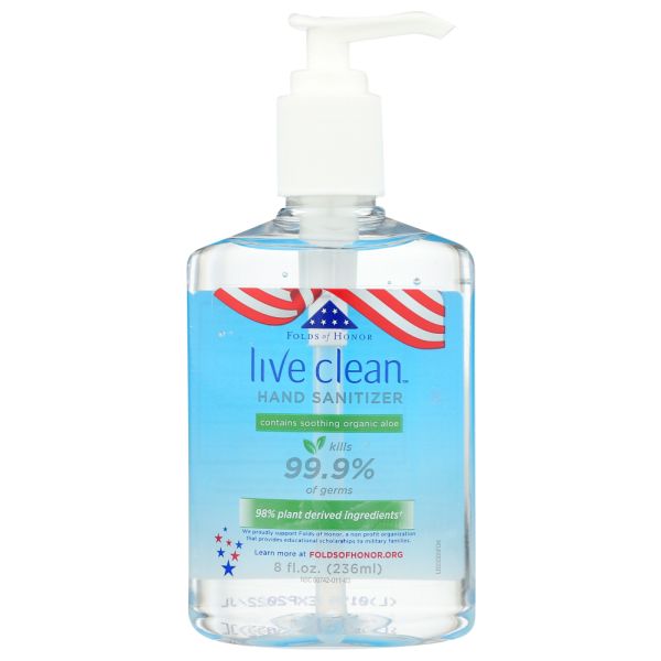 LIVE CLEAN: Organic Aloe Hand Sanitizer, 8 oz