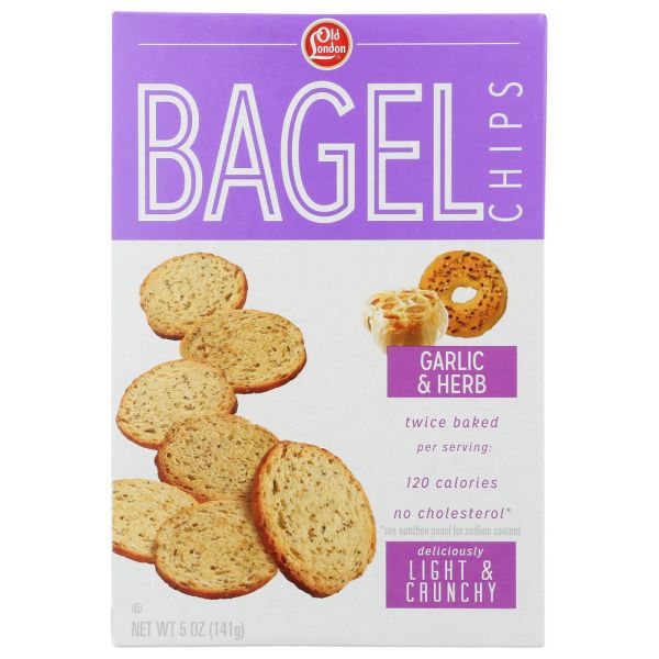 OLD LONDON: Bagel Chip Garlic, 5 oz