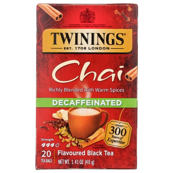 TWINING TEA: Decaffeinated Chai Tea, 20 bg