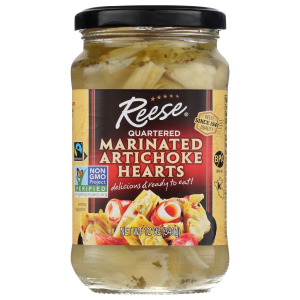 REESE: Quartered Marinated Artichoke Hearts, 12 Oz