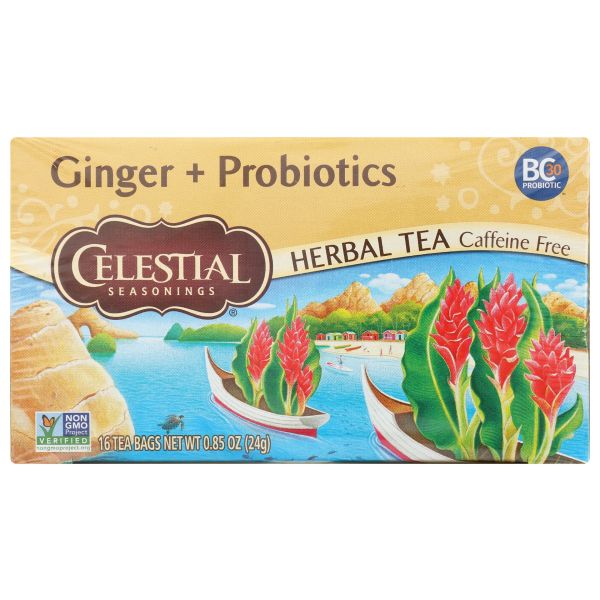 CELESTIAL SEASONINGS: Ginger Probiotic Herbal Tea, 20 bg