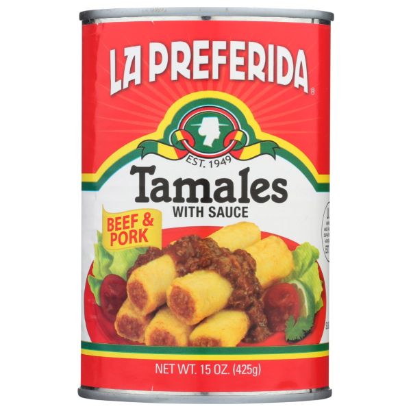 LA PREFERIDA: Beef Pork Tamales, 15 oz