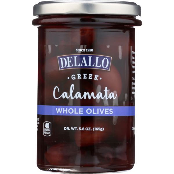 DELALLO: Calamata Olives, 5.8 oz