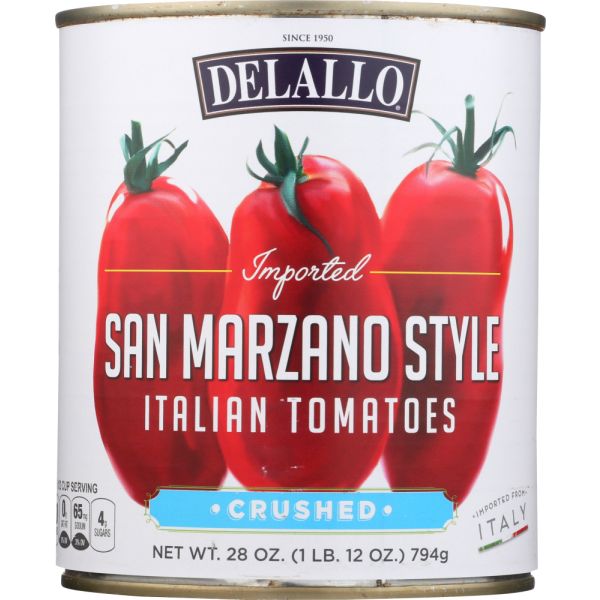 DELALLO: San Marzano Style Crushed Tomatoes, 28 oz