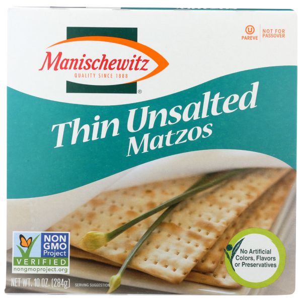 MANISCHEWITZ: Thin Unsalted Matzos, 10 oz