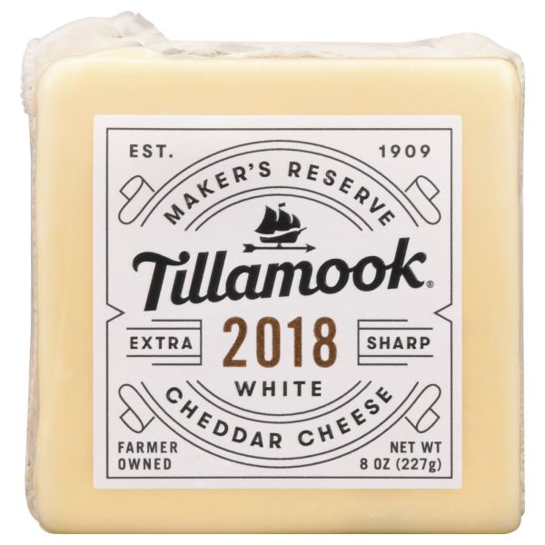 TILLAMOOK: Makers Reserve 2018 Extra Sharp White Cheddar Cheese, 8 oz