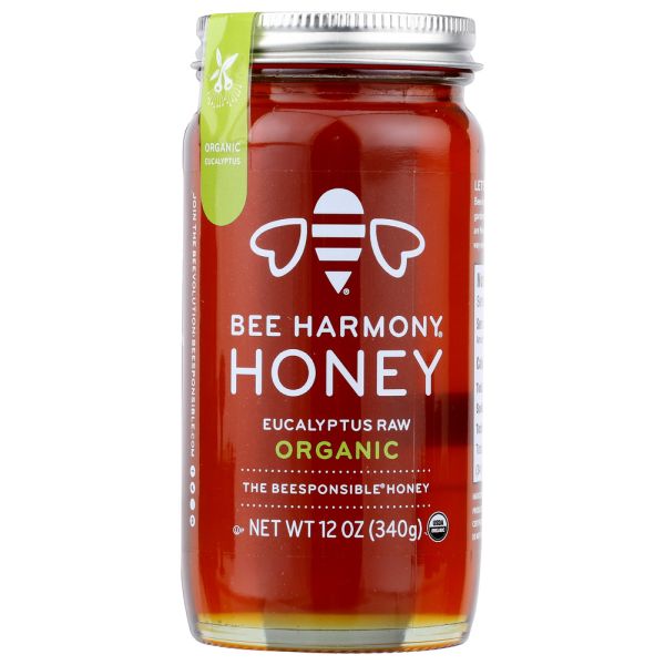 BEE HARMONY: Eucalyptus Raw Honey, 12 oz