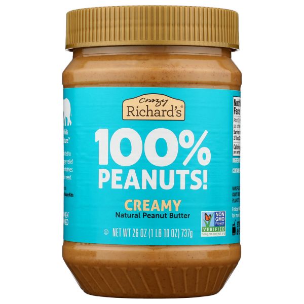 CRAZY RICHARD: Peanut Butter Creamy, 26 OZ