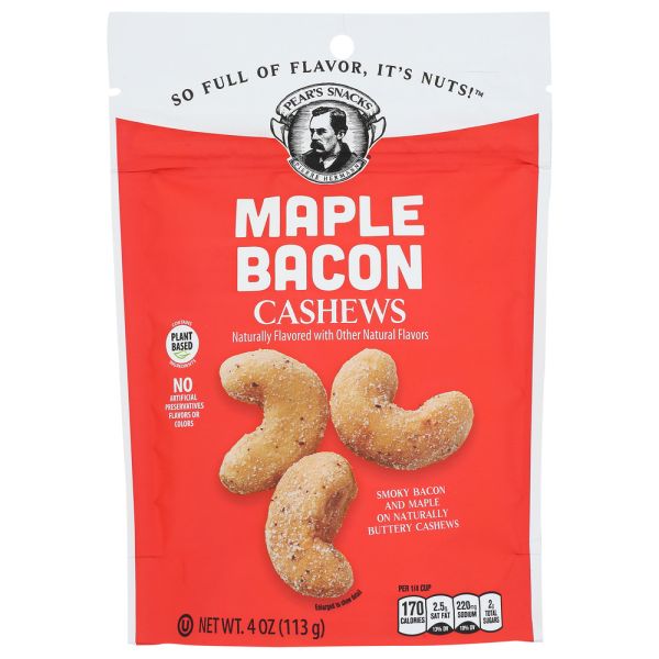 PEARS SNACKS: Cashew Maple Bacon, 4 OZ