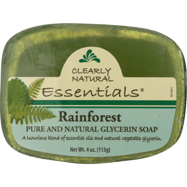 CLEARLY NATURAL: Rainforest Pure And Natural Glycerine Soap, 4 oz