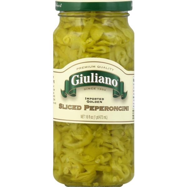 GIULIANO: Golden Sliced Greek Peperoncini, 16 oz