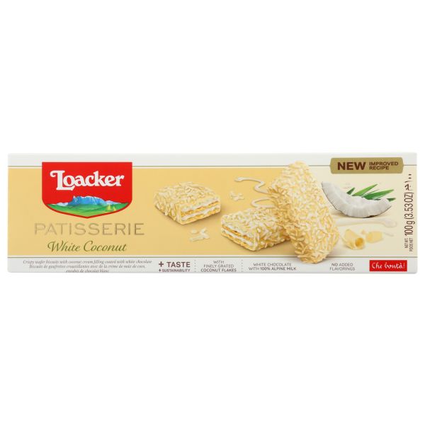 LOACKER: Patisserie White Coconut, 3.53 oz