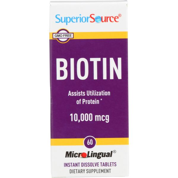 SUPERIOR SOURCE: Biotin 10000 Mcg, 60 tb