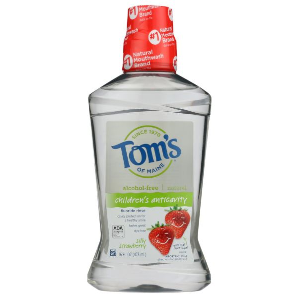 TOMS OF MAINE: Rinse Fluoride Children's Strawberry, 16 OZ