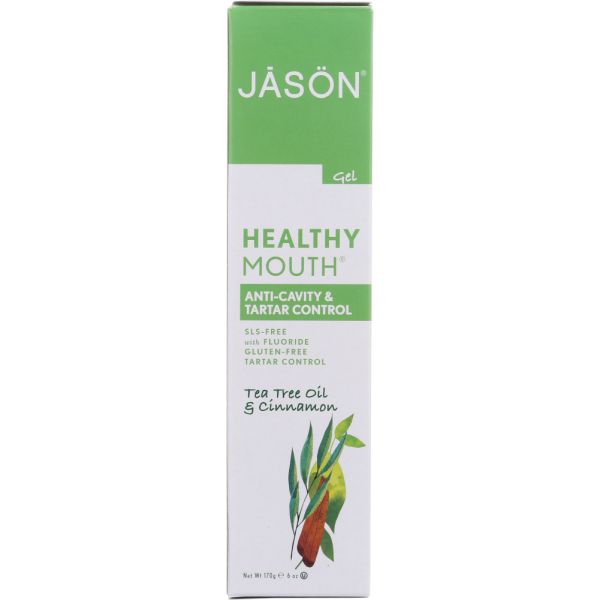 JASON: Healthy Mouth Anti-Cavity & Tartar Control CoQ10  Gel Tea Tree Oil & Cinnamon, 6 oz