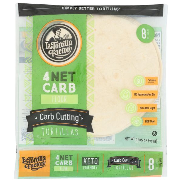 LA TORTILLA FACTORY: Carb Cutting Flour Tortillas, 14.85 oz