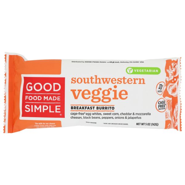 GOOD FOOD MADE SIMPLE: Southwestern Veggie Egg White Breakfast Burrito, 5 oz