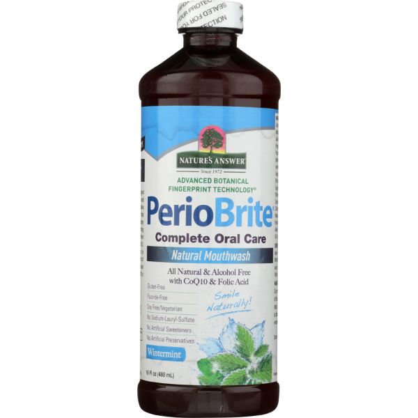 NATURE'S ANSWER: PerioBrite Natural Mouthwash Winter Mint, 16 Oz