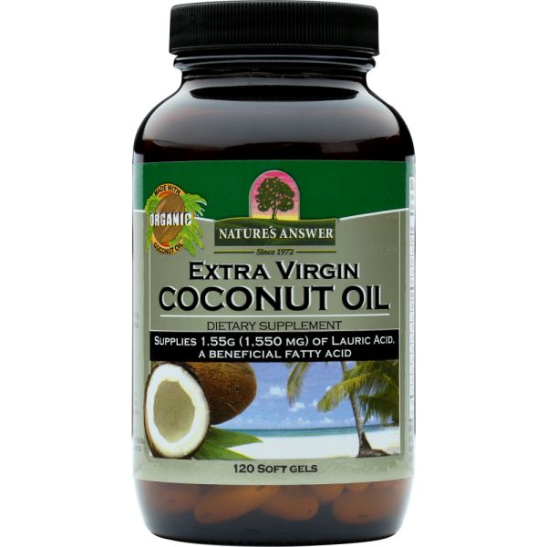 NATURES ANSWER: Extra Virgin Coconut Oil Dietary Supplement Gluten Free, 120 Sg