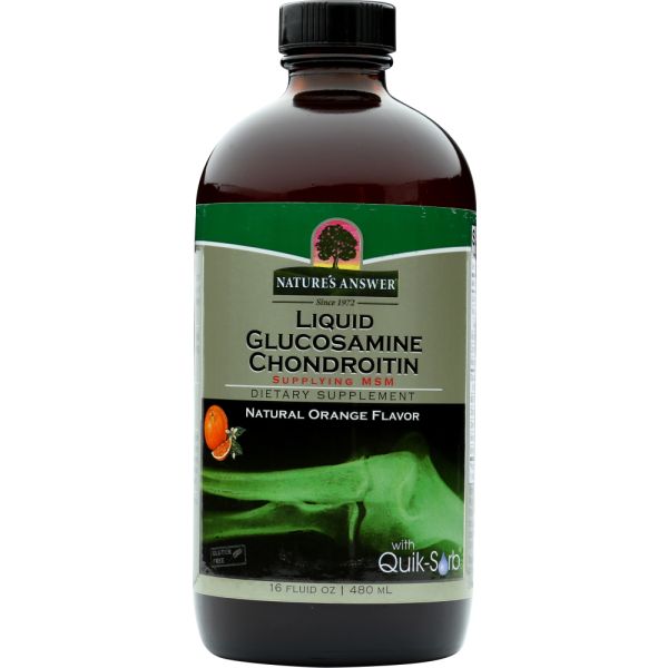 NATURES ANSWER: Glucosamine and Chondroitin Liquid, 16 oz