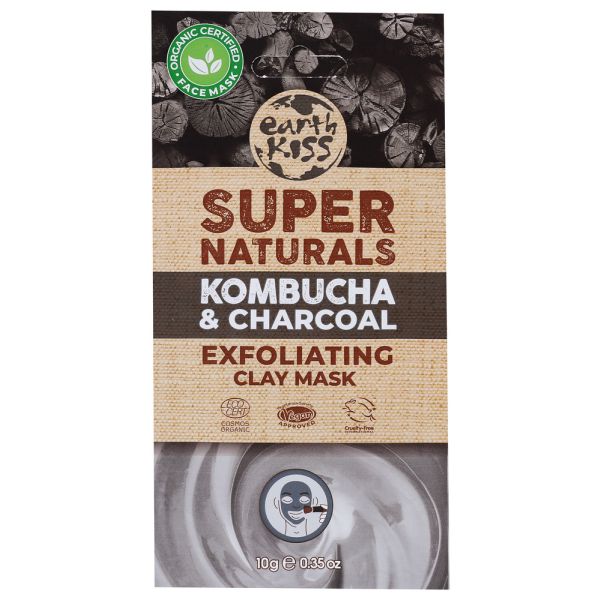 EARTH KISS: Kombucha & Charcoal Exfoliating Clay Mask, 1 ea