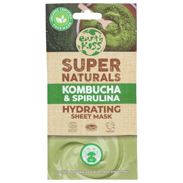 EARTH KISS: Kombucha & Spirulina Hydrating Sheet Mask, 1 ea