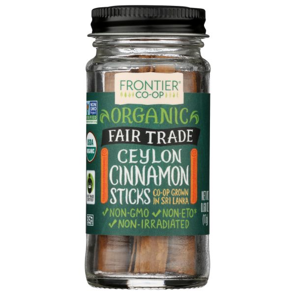 FRONTIER HERB: Organic Ceylon Cinnamon Sticks Fare Trade Certified, 0.6 OZ