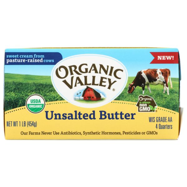 ORGANIC VALLEY: Unsalted Butter Organic, 16 oz