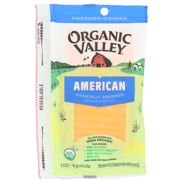 ORGANIC VALLEY: Organic Sliced American Cheese, 6 oz