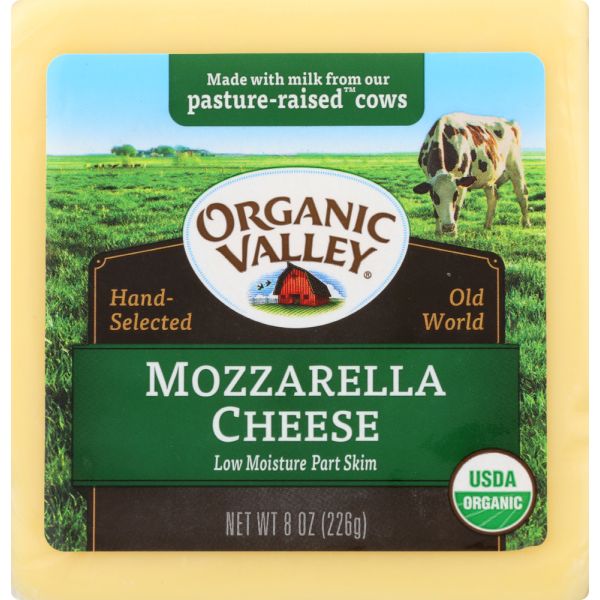 ORGANIC VALLEY: Organic Mozzarella Cheese, 8 oz