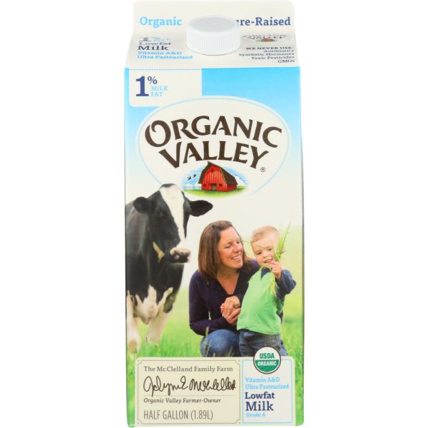 ORGANIC VALLEY: Milk Organic 1% Lowfat Ultra Pasteurized, 64 oz