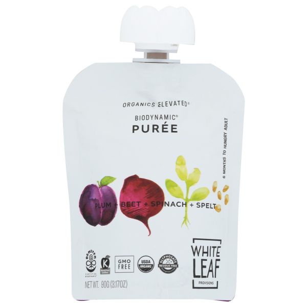 WHITE LEAF PROVISIONS: Baby Food Plm Bt Spn Spt, 90 gm