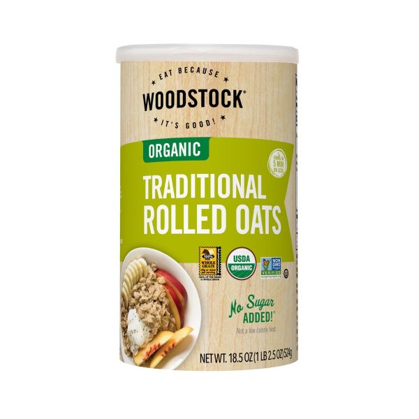 WOODSTOCK: Oats Rolled Trdtnl Nongmo, 18.5 OZ