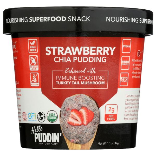 HELLO PUDDIN: Pudding Chia Strwb Turktl, 1.1 oz