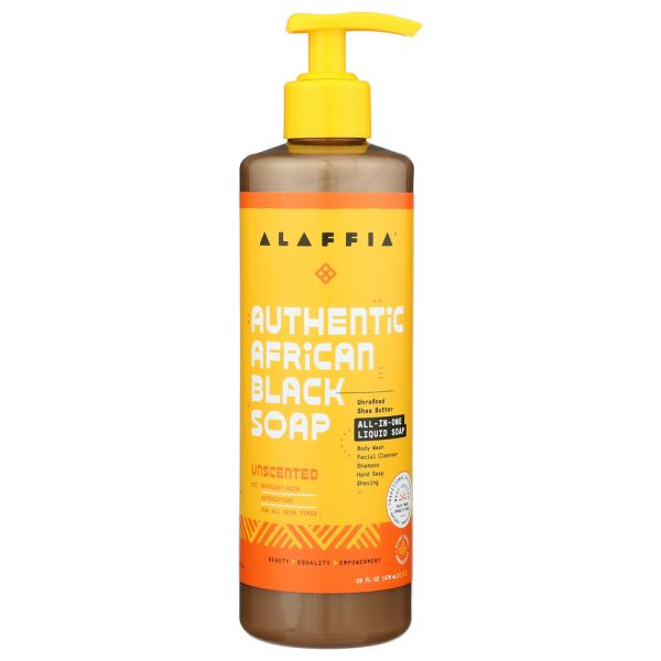 ALAFFIA: Soap Auth Blck Unscented, 16 fo