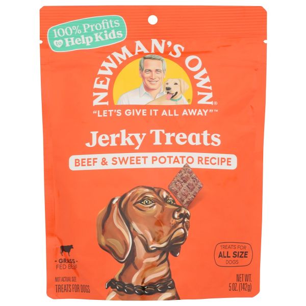 NEWMANS OWN ORGANIC: Dog Treat Beef Jerky  Beef Sweet Potato, 5 oz