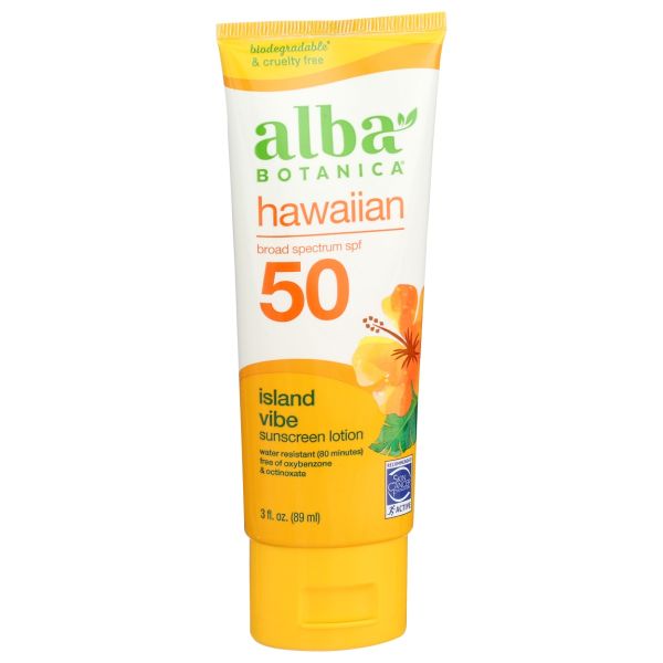 ALBA BOTANICA: Hawaiian Natural Sunblock Green Tea 45 SPF, 4 Oz