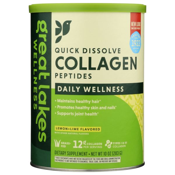 GREAT LAKES: Collagen Powder Lemon Lim, 10 oz